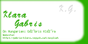 klara gabris business card